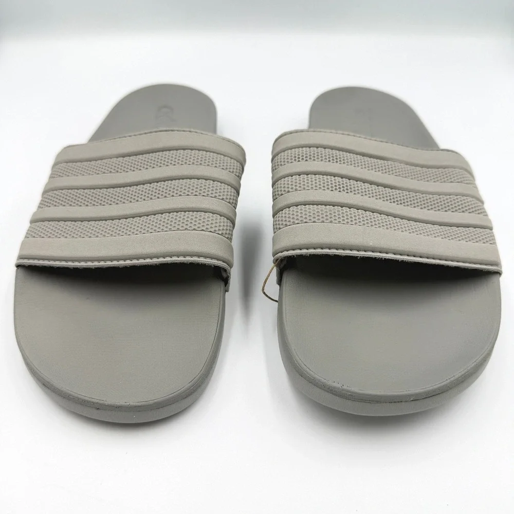 adidas Adilette Comfort Slides Men 8 Women 9 Grey ID3404 3-Stripe Sandals *NEW*